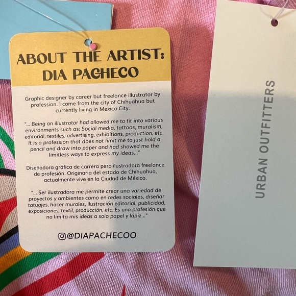 Urban Outfitters Golden Hour Dia Pacheco Short Sleeve Tee Pink Sz XS, S, XXL NWT - Picture 5 of 6